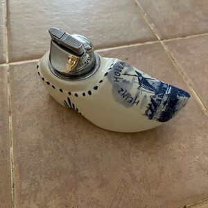 Vintage Delft Ceramic Shoe Lighter
